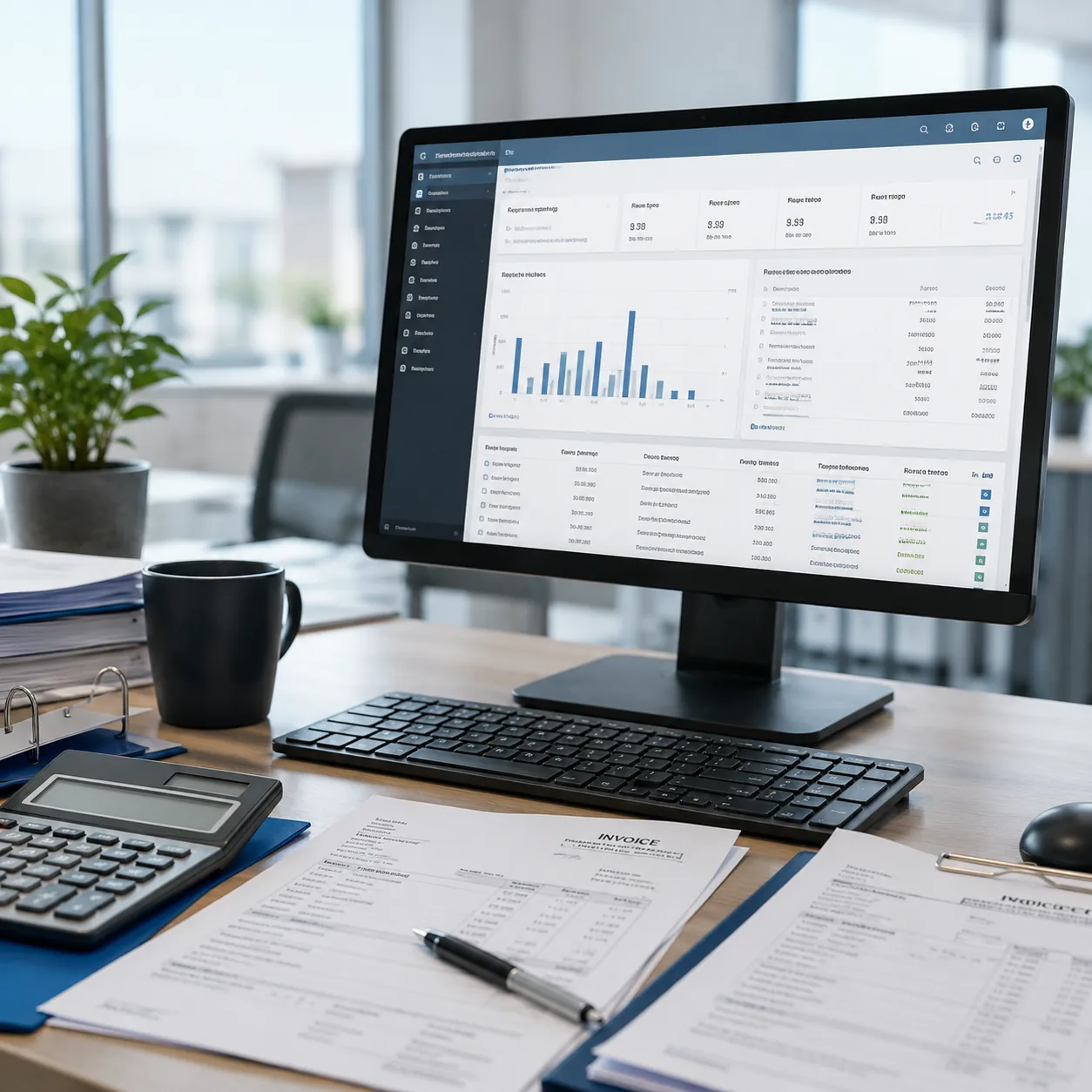Debt aging report and financial dashboard